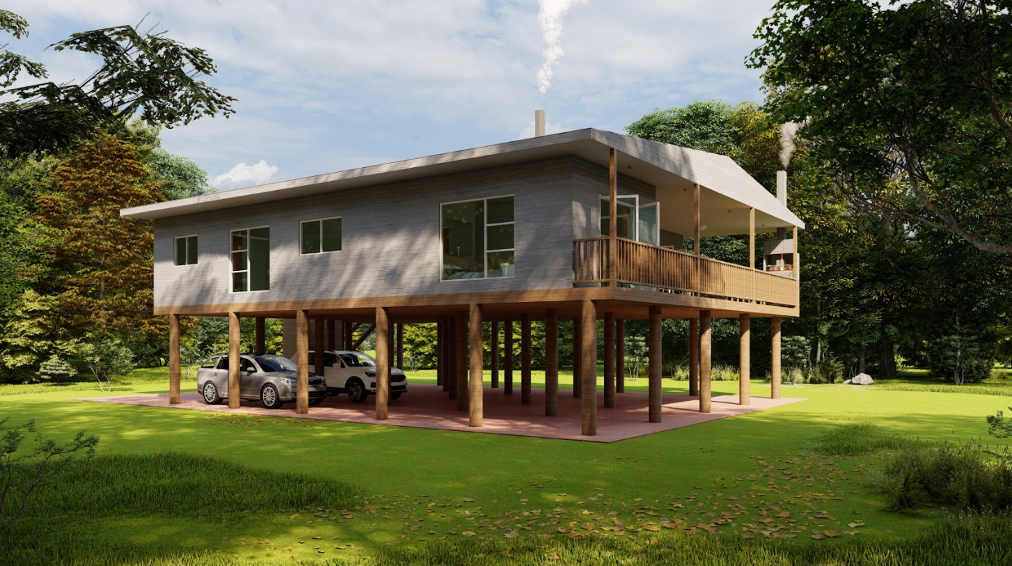 Nature Living - Side exterior view of the art studio