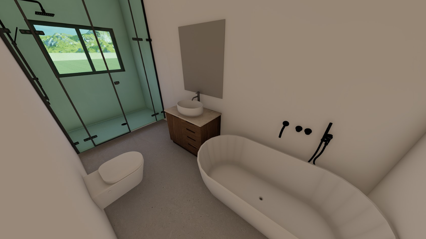 Off-Grid Living - Modern bathroom with sustainable materials